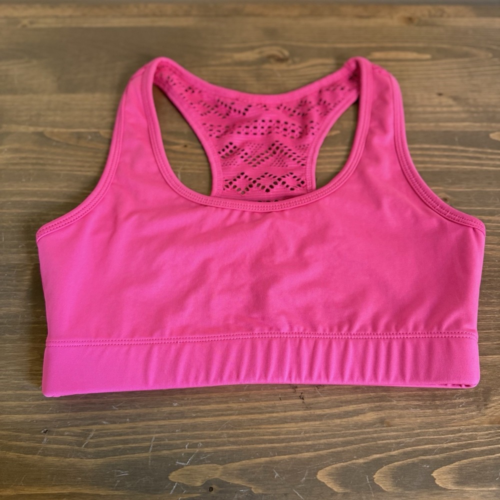 Zyia Womens Small Neon Pink Bomber‎ Sports Bra Gym Work Out Athleisure